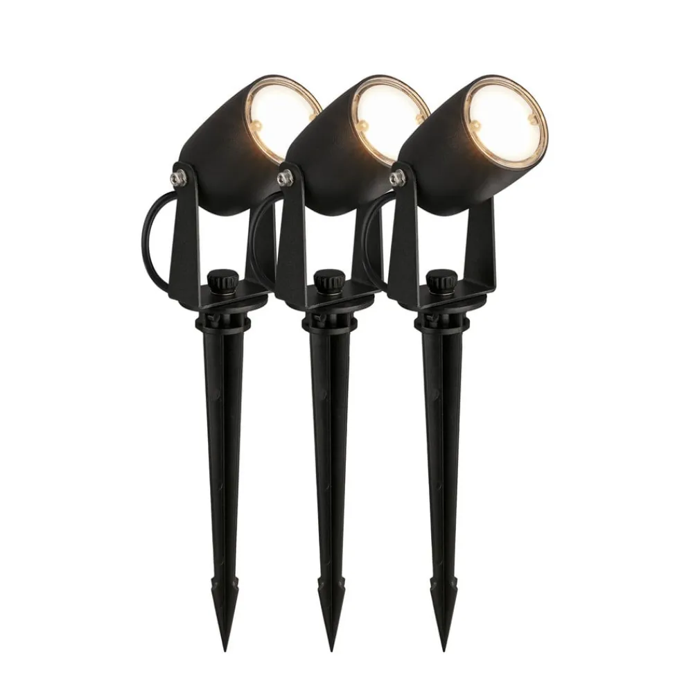 Briloner LED jordspyd 3928035 12 V 3x forlængelse sort Ø 4 cm