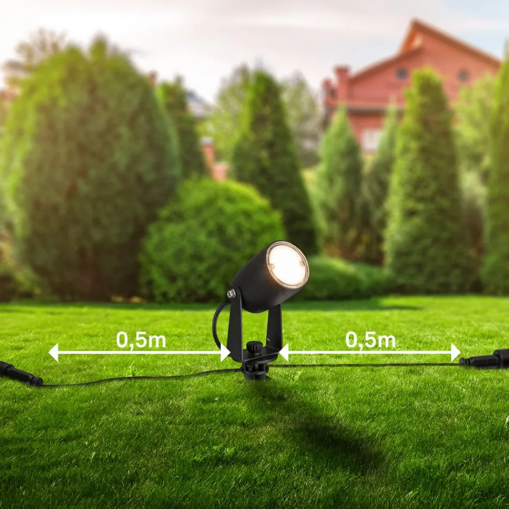 Briloner LED jordspyd 3928035 12 V 3x forlængelse sort Ø 4 cm