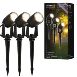 Briloner LED jordspyd 3928035 12 V 3x forlængelse sort Ø 4 cm