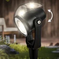 Briloner LED jordspydspids 3919035 12V 3-punkts forlængelse, sort Ø 5 cm