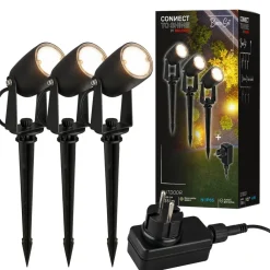 Briloner LED jordspydspot 3927035 12 V startsæt med 3, sort Ø 4 cm