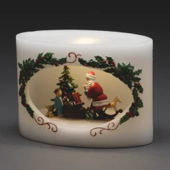 Konstsmide Christmas LED Julemand med barn, ægte vokslys