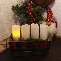 STAR TRADING LED lys Candle med fjernbetjening, 4'er sæt, hvid