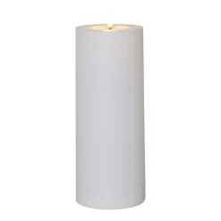 LED lys Flamme Rak 27,5 cm hvid plast batteridrevet^STAR TRADING New