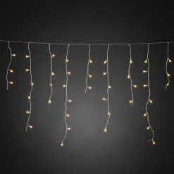Konstsmide Christmas Julepynt|Lysnet, Lysforhæng>LED lysgardin ice rain amber transp. 5m