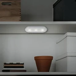 Briloner Underskabsbelysning>LED Push Light Row, batteridrift, 6.500 K, 15 cm