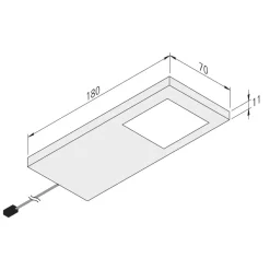 LED Slim-Pad F underskabslampe dæmper 4.000 K hvid^Hera