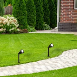 LED spot med jordspyd Spikey, sort, metal, 25 cm, IP54^Searchlight Clearance