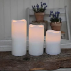 STAR TRADING Dekorationsbelysning|Julepynt>LED stearinlys, sæt med 3 til udendørs