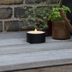 STAR TRADING Dekorationsbelysning>LED stearinlys Torch Candle sort metal/voks batteridrevet