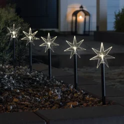 Konstsmide Christmas LED udendørs dekorationsstjerne, 5-lys, med jordspyd