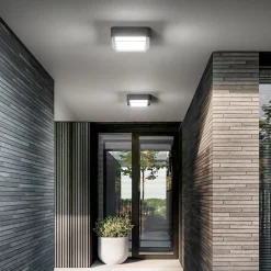 Fabas Luce Udendørs Loftlamper>LED udendørs loftlampe Diuk, mørkegrå, metal, IP65