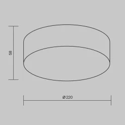 Maytoni LED udendørs loftlampe Zon, sort, Ø 22 cm, 3.000 K metal