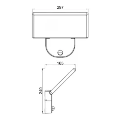 LED udendørs væglampe Alkes L med sensor, 30 cm^Deko-Light