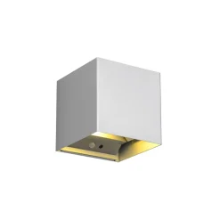 LED udendørs væglampe Talent, titanium-farvet, bredde 10 cm, sensor^Reality Leuchten New