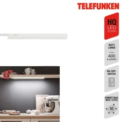 LED underskabslampe Hephaistos, hvid, længde 31 cm^Telefunken Outlet