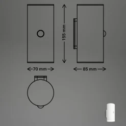 LED-akkudrevet udendørs væglampe, hvid, sensor, op/ned^Briloner New