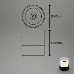 Briloner Dekorationsbelysning|Terrassebelysning>LED-batteri-bordlampe 7438 IP44 dæmper, sort