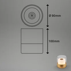 LED-batteri-bordlampe 7483 IP44 lysdæmper, guld^Briloner Best