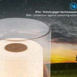 LED-batteri-bordlampe 7483 IP44 lysdæmper, guld^Briloner Best