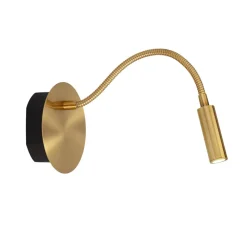 LED-batterivægspot Jolijn, guldmat, fleksibel arm, Ø 11 cm, magnet^Lucide