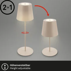 LED-bordlampe 7508011, beige, 2.700 K IP44 touchdæmper^Briloner Sale