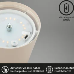 LED-bordlampe 7508011, beige, 2.700 K IP44 touchdæmper^Briloner Sale