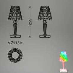 LED-bordlampe 7464010 RGB med fjernbetjening^Briloner Best