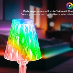 LED-bordlampe 7464010 RGB med fjernbetjening^Briloner Best
