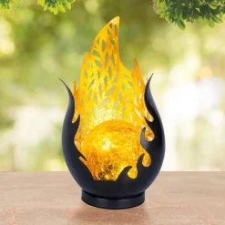 Globo LED-bordlampe 36534, sort, guld, metal, glas