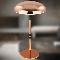 Briloner LED-bordlampe Brilo unplugged Caxa, kobberfarvet