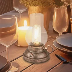 Briloner LED-bordlampe Brilo unplugged Kanea bronzefarvet 18 cm