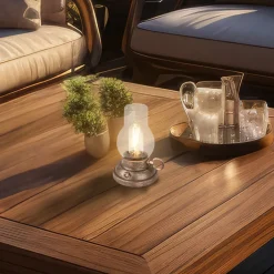 Briloner LED-bordlampe Brilo unplugged Kanea bronzefarvet 18 cm