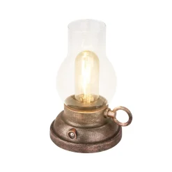 Briloner LED-bordlampe Brilo unplugged Kanea bronzefarvet 18 cm