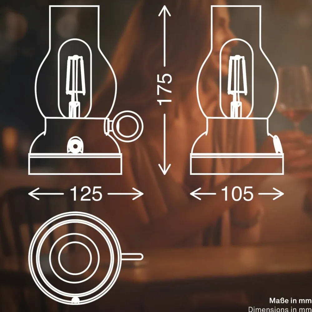 Briloner Dekorationsbelysning>LED-bordlampe Brilo unplugged Kanea, antracit, 18 cm