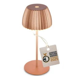 LED-bordlampe Brilo unplugged Riffle, 20 cm, kobber^Briloner