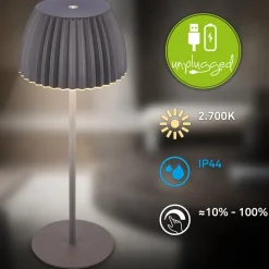 LED-bordlampe Brilo unplugged Riffle, 36 cm, antracit^Briloner Outlet