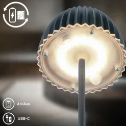 LED-bordlampe Brilo unplugged Riffle, 36 cm, antracit^Briloner Outlet