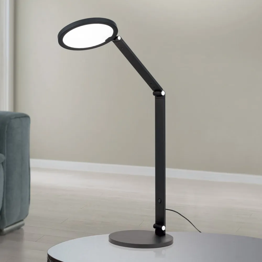 ORION LED-bordlampe Fati, sort, højde 60 cm, aluminium, dæmper