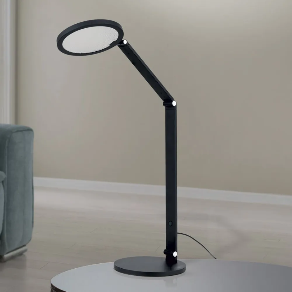 ORION LED-bordlampe Fati, sort, højde 60 cm, aluminium, dæmper