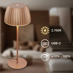 Briloner LED-bordlampe Loca, brun, højde 36 cm, metal/plast