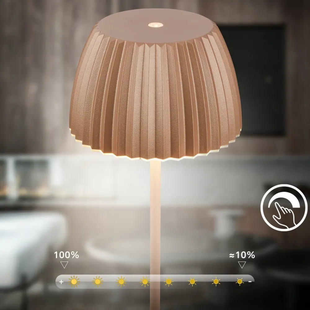 Briloner LED-bordlampe Loca, brun, højde 36 cm, metal/plast