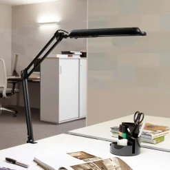 Maul Arbejdsrum/Kontor>LED-bordlampe atlantic, sort, højde 38 cm, klemmefod