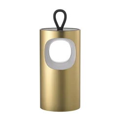 Sigor Dekorationsbelysning|Terrassebelysning>LED-bordlampe med batteri Lunari, guldfarvet 16 cm metal CCT IP44