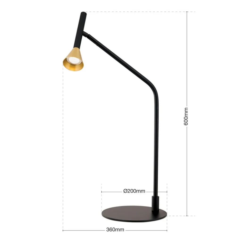 LED-bordlampe Odeon, sort, drejelig^ORION Online