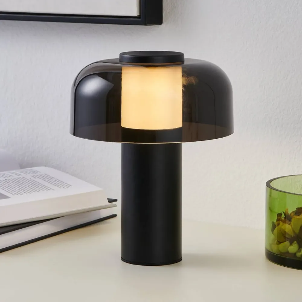 LED-bordlampe Ponente, Ø 16 cm, sort, CCT, dæmpbar^EGLO New