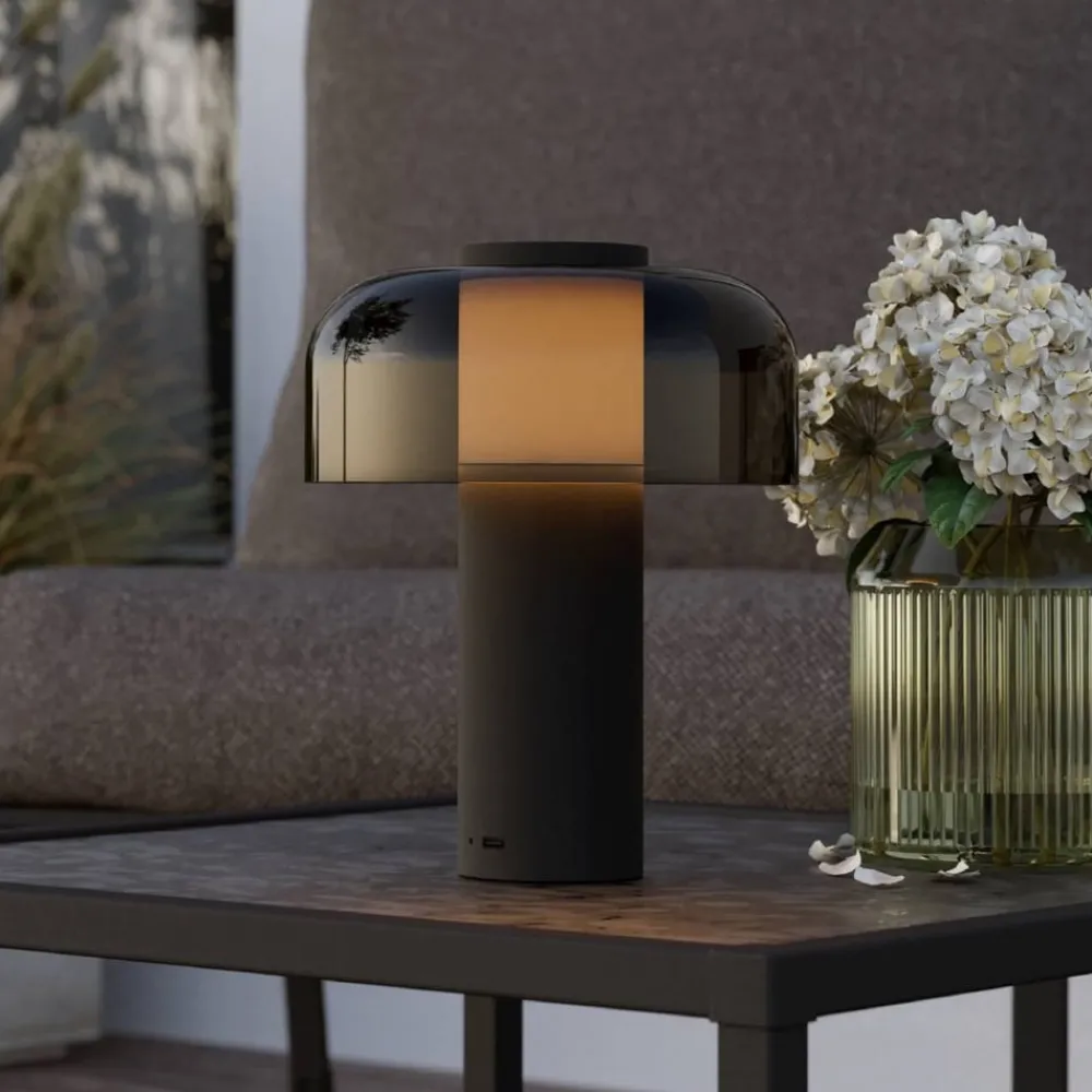 LED-bordlampe Ponente, Ø 16 cm, sort, CCT, dæmpbar^EGLO New