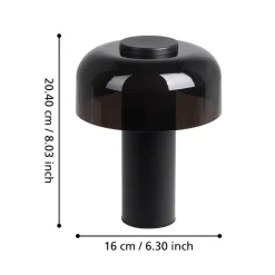 LED-bordlampe Ponente, Ø 16 cm, sort, CCT, dæmpbar^EGLO New