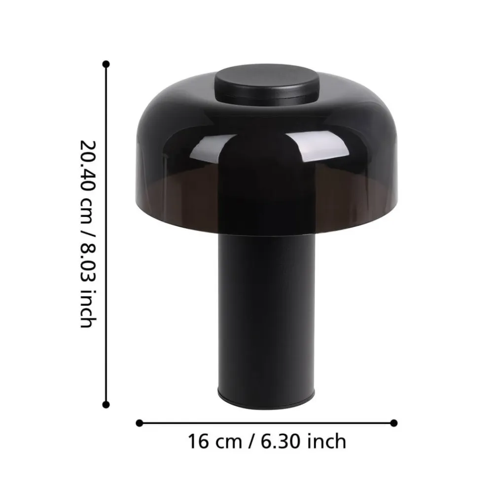 LED-bordlampe Ponente, Ø 16 cm, sort, CCT, dæmpbar^EGLO New