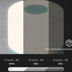 Briloner LED-bordlampe Smal, blå, 2.700K, dæmpbar